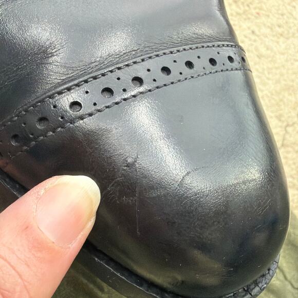 Allen Edmonds Byron Cap Toe Oxford Shoes Sz 10D Black Corpcore Old Money Ivy